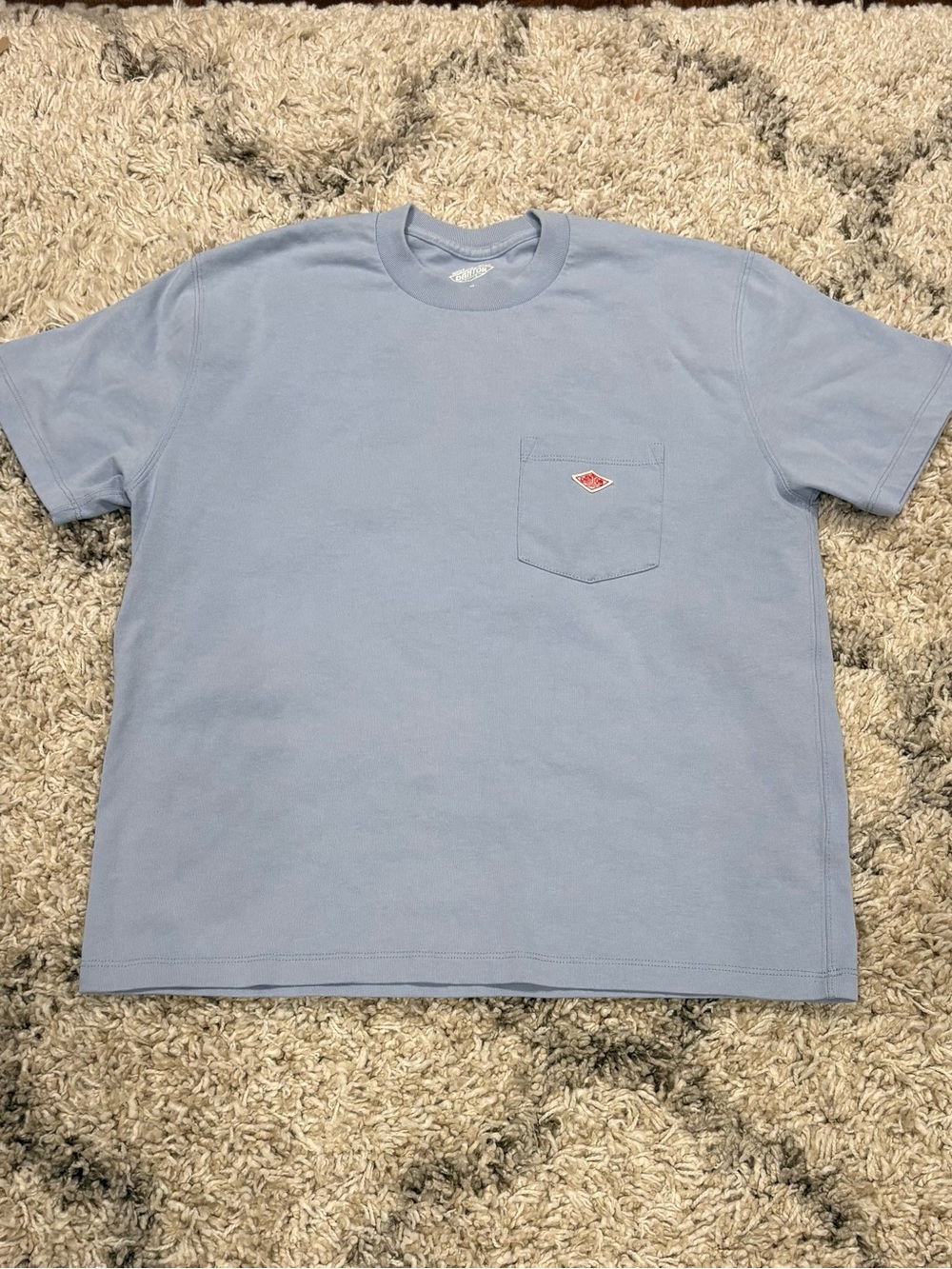 Danton France Vetements de Travail Pocket T-Shirt Light Blue - Men's Size Small